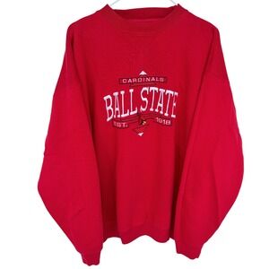 Vintage Ball State Cardinals Crewneck Sweatshirt XL Mens Embroidered Cadre 90s